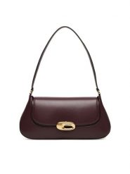 Calvin Klein Torebka Hardware Flap Shoulder Bag LV04F3146G Bordowy. Czerwone torebki do ręki damskie Calvin Klein, bez wzorów, ze skóry, bez dodatków. Za 519.99 zł.