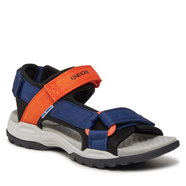 Sandały Geox. Niebieskie sandały chłopięce Geox, bez zapięcia. Za 189.99 zł.