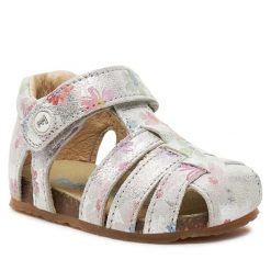 Sandały Naturino. Szare sandały dziewczęce Naturino, bez zapięcia. Za 231.99 zł.