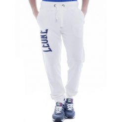 Spodnie męskie Leone 1947 Apparel. Białe spodnie sportowe męskie LEONE 1947 APPAREL, m, bez wzorów, z bawełny, na fitness i siłownię. Za 126.26 zł.