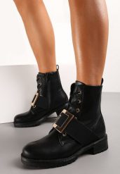 Czarne Botki Workery Sibeka. Czarne botki damskie Renee, klasyczne, bez obcasa, na płaskiej podeszwie, bez zapięcia. Za 59.99 zł.