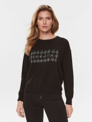 Liu Jo Sweter MF3365 MS14G Czarny Regular Fit. Czarne swetry damskie Liu Jo, s, bez wzorów, z wiskozy, bez kołnierzyka, bez ramiączek, bez kaptura. Za 399.99 zł.