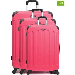 Walizki (3 szt.) "Madrid" w kolorze różowym. Walizki męskie BlueStar, z tworzywa sztucznego. W wyprzedaży za 434.95 zł.