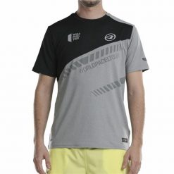 Koszulka z krótkim rękawem Męska Bullpadel Lucio. Szare koszulki sportowe męskie bullpadel, m, bez wzorów, bez kołnierzyka, bez ramiączek. Za 186.35 zł.