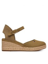 Tommy Hilfiger Espadryle Mid Wedge Espad Closed Toe FW0FW09233 Brązowy. Brązowe espadryle damskie Tommy Hilfiger, bez wzorów, z materiału, bez obcasa, bez zapięcia. Za 409.99 zł.