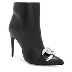 Botki Eva Minge. Czarne botki damskie Eva Minge, bez obcasa, na szpilce, bez zapięcia. Za 329.99 zł.