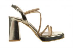 Sandały Bayla-187 296-1704 Gold 187233, Złoty, Skóra ekologiczna - 40. Żółte sandały damskie Bayla, bez wzorów, z materiału, bez obcasa, na platformie, bez zapięcia. W wyprzedaży za 224.10 zł.