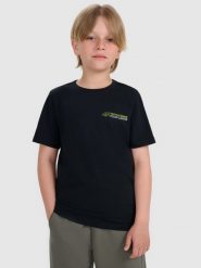 4F T-shirt regular z nadrukiem chłopięcy - czarny 158 (12-13 lat). Czarne t-shirty dla chłopców 4f, bez wzorów, z bawełny, bez ramiączek. W wyprzedaży za 49.99 zł.