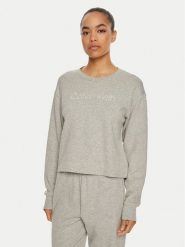 Calvin Klein Koszulka piżamowa Relaxed Crew Pullover QS7273E Szary Regular Fit. Szare piżamy damskie Calvin Klein, xs, bez wzorów, z bawełny, bez ramiączek. Za 189.99 zł.