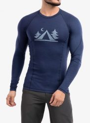 Bluza termoaktywna męska Sensor Merino DF Tee L/S. Niebieskie bluzy męskie Sensor, na zimę, l, bez wzorów, z materiału, bez kaptura. Za 317.89 zł.