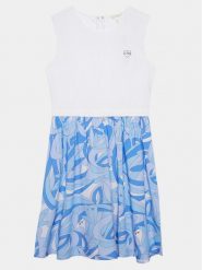 Guess Sukienka codzienna J4GK10 KC7Z0 Biały Regular Fit. Białe sukienki dla dziewczynek Guess, z aplikacjami, z syntetyku, bez ramiączek. Za 219.99 zł.