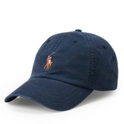 Czapka z daszkiem Polo Ralph Lauren. Niebieskie czapki i kapelusze męskie Polo Ralph Lauren, bez wzorów. Za 359.99 zł.