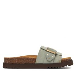 Klapki Scholl. Zielone klapki damskie Scholl, bez wzorów, bez obcasa. Za 319.99 zł.