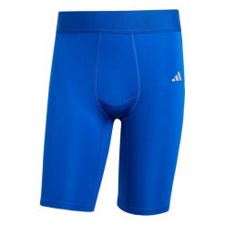 Szorty adidas Techfit. Niebieskie szorty męskie Adidas, bez wzorów, z materiału. Za 90.99 zł.