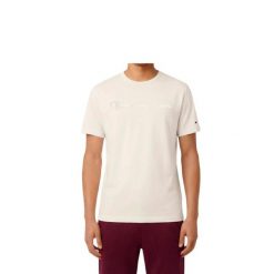 T-shirt Champion beżowy 100% bawełna, regular fit. Brązowe t-shirty damskie Champion, l, bez wzorów, z bawełny, klasyczne, bez kołnierzyka. Za 92.99 zł.