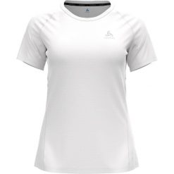 Koszulka sportowa damska Odlo T-shirt crew neck ESSENTIAL. Białe koszulki sportowe damskie Odlo, s, bez wzorów, z materiału, bez kołnierzyka, bez ramiączek, do biegania. Za 165.80 zł.