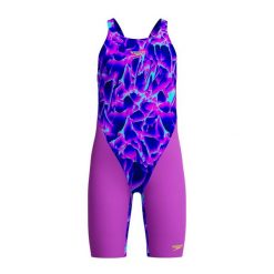 Strój startowy dziewczęcy Speedo Fs End+ Max OB Junior. Fioletowe stroje kąpielowe dla dziewczynek Speedo, bez wzorów, z materiału. Za 317.90 zł.