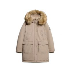 Parka z sztucznego futra damska Superdry Everest. Brązowe parki damskie Superdry., na zimę, bez wzorów, bez kaptura. W wyprzedaży za 720.50 zł.