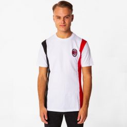 Koszulka Minimalistyczna AC Milan. Białe koszulki sportowe męskie AC MILAN, l, bez wzorów, bez kołnierzyka, bez ramiączek, do piłki nożnej. Za 109.21 zł.