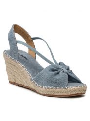 Clara Barson Espadryle WSS20445-01 Niebieski. Niebieskie sandały damskie Clara Barson, bez wzorów, z materiału, bez obcasa, bez zapięcia. Za 119.99 zł.