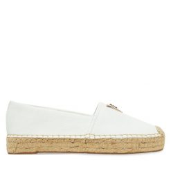 Espadryle Guess. Białe espadryle damskie Guess, z aplikacjami, bez obcasa, bez zapięcia. Za 279.99 zł.