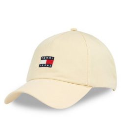 Czapka z daszkiem Tommy Jeans. Żółte czapki i kapelusze damskie Tommy Jeans, bez wzorów, z jeansu. Za 89.99 zł.