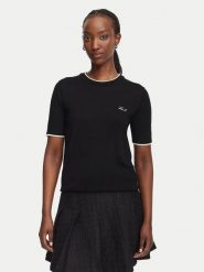 KARL LAGERFELD Sweter B3W18039 Czarny Regular Fit. Czarne swetry damskie KARL LAGERFELD, xs, bez wzorów, z wełny, bez kołnierzyka, bez ramiączek, bez kaptura. Za 549.99 zł.