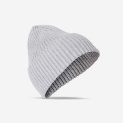Czapka beanie. Szare czapki i kapelusze męskie Decathlon, bez wzorów, z materiału, sportowe. Za 54.99 zł.