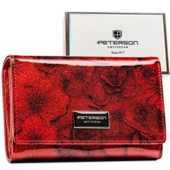 Portfel damski Peterson PTN PS112-FDS czerwony. Czerwone portfele damskie Peterson, bez wzorów, ze skóry. Za 129.99 zł.