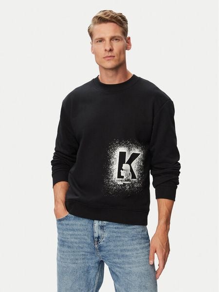 Karl Lagerfeld Jeans Bluza B3M20001 Czarny Regular Fit. Czarne bluzy męskie Karl Lagerfeld Jeans, l, bez wzorów, z bawełny, bez kaptura. Za 385.99 zł.