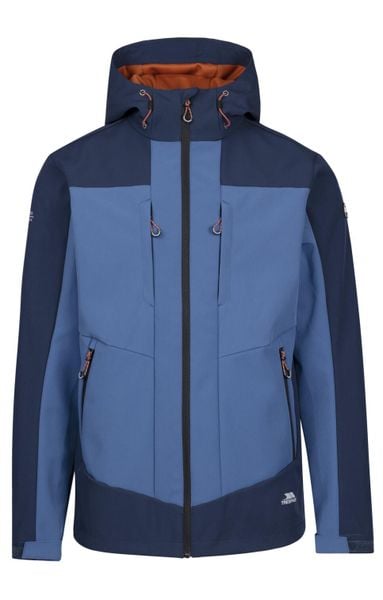 Trespass Tamston- Męska kurtka softshell granatowa. Niebieskie kurtki męskie Trespass, m, z aplikacjami, z softshellu, bez kaptura. Za 245.90 zł.