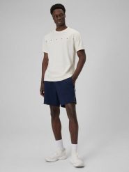 4F Spodenki dresowe męskie - granatowe M. Niebieskie szorty męskie 4f, m, bez wzorów, z dresówki. Za 129.99 zł.