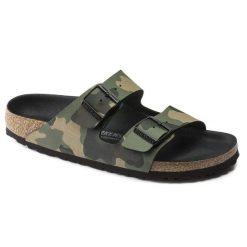 Klapki męskie Birkenstock Arizona BS regular. Zielone klapki męskie Birkenstock, z materiału, klasyczne. Za 287.00 zł.