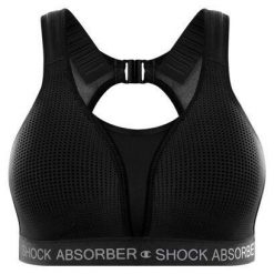 Biustonosz treningowy Shock Absorber Ultimate Run Bra Padded black U10057. Czarne biustonosze Shock Absorber, bez wzorów, z materiału. Za 219.99 zł.