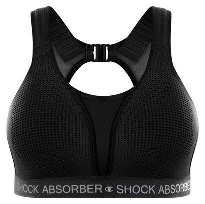 Biustonosz treningowy Shock Absorber Ultimate Run Bra Padded black U10057. Czarne biustonosze Shock Absorber, bez wzorów, z materiału. Za 219.99 zł.
