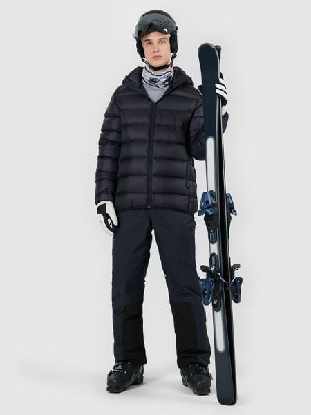 4F Kurtka puchowa trekkingowa z wypełnieniem naturalnym męska - czarna XXL. Czarne kurtki męskie 4f, m, bez wzorów, z puchu, bez kaptura. Za 799.99 zł.