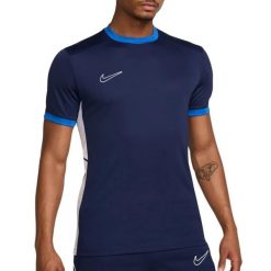 Męska Koszulka Polo Z Krótkim Rękawem DriFit Academy 25. Niebieskie koszulki polo męskie Nike, l, bez wzorów, z materiału, klasyczne, bez ramiączek. Za 89.99 zł.