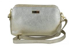 Listonoszka metalizowana BARBERINI'S 978-17 złota. Żółte torebki shopper damskie Barberinis, bez wzorów, ze skóry, eleganckie, małe, bez dodatków. Za 229.99 zł.