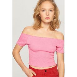 Bluzka hiszpanka - Różowy. Czerwone bluzki damskie Reserved, l, bez wzorów, bez kołnierzyka, bez ramiączek. W wyprzedaży za 29.99 zł.