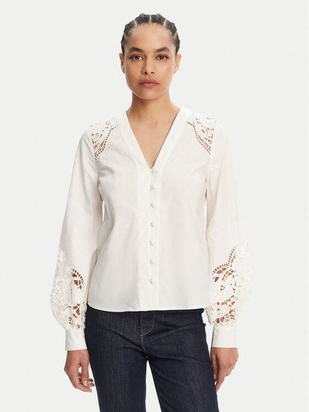 TWINSET Koszula 251TT2333 Écru Regular Fit. Bluzki damskie Twinset, bez wzorów, z bawełny, bez kołnierzyka, bez ramiączek. Za 489.99 zł.