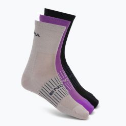 Skarpety damskie Endura Coolmax Race 3 pary W. Brązowe skarpety damskie ENDURA, bez wzorów, z materiału. Za 83.99 zł.