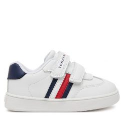 Sneakersy Tommy Hilfiger. Białe trampki i tenisówki chłopięce Tommy Hilfiger, bez wzorów, bez zapięcia. Za 189.99 zł.