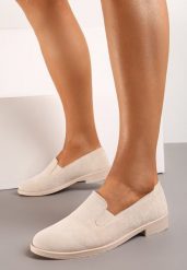Beżowe Mokasyny Loafersy z Imitacji Zamszu Valtoria. Brązowe mokasyny damskie Born2be, klasyczne. Za 64.99 zł.