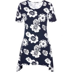 Shirt z dłuższymi bokami bonprix ciemnoniebiesko-biały. Bluzki damskie bonprix. Za 69.99 zł.