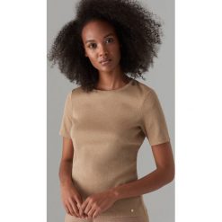 Koszulka z lurexu - Beżowy. T-shirty damskie Mohito. W wyprzedaży za 19.99 zł.