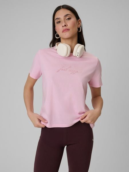 Боксі T-shirt з принтом жіночий - рожевий. T-shirty damskie 4f, xs, bez wzorów, bez kołnierzyka. W wyprzedaży za 459.90 zł.
