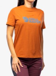 Koszulka bawełniana damska Fjallraven Logo Tee. Brązowe koszulki sportowe damskie Fjällräven, s, bez wzorów, z bawełny, bez kołnierzyka, bez ramiączek, trekkingowe. Za 159.49 zł.