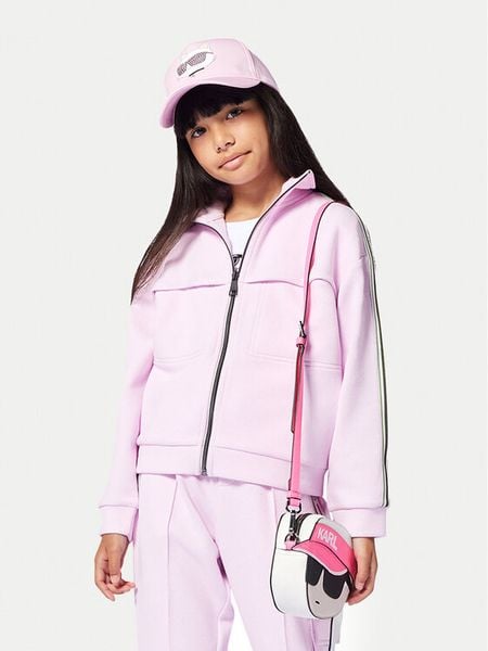 Karl Lagerfeld Kids Bluza Z30483 D Różowy Regular Fit. Czerwone bluzy dla dziewczynek Karl Lagerfeld Kids, bez wzorów, z bawełny, bez ramiączek, bez kaptura. Za 279.99 zł.