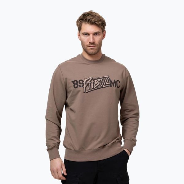 Bluza męska Pitbull MC Crewneck Sweatshirt. Brązowe bluzy męskie PITBULL, l, bez wzorów, z bawełny, bez kaptura. Za 169.99 zł.