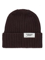 Tommy Hilfiger Czapka Script AW0AW18972 Brązowy ciemny. Brązowe czapki i kapelusze damskie Tommy Hilfiger, na zimę, bez wzorów, z bawełny. Za 189.99 zł.